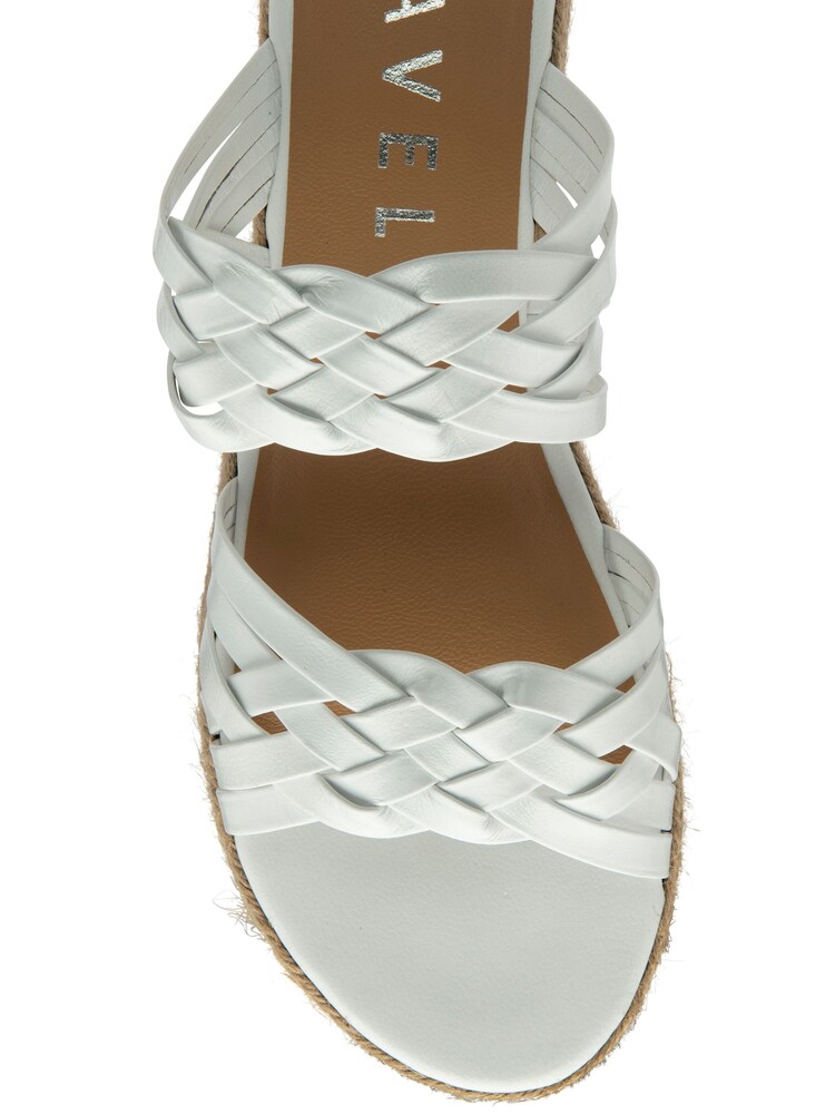 Ravel White Flat Mule Sandals - Image 4 of 4 Ravel White Flat Mule Sandals - Image 4 of 4