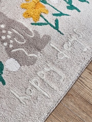 Grey Bunnies 100% Cotton Bath Mat - Image 2 of 3