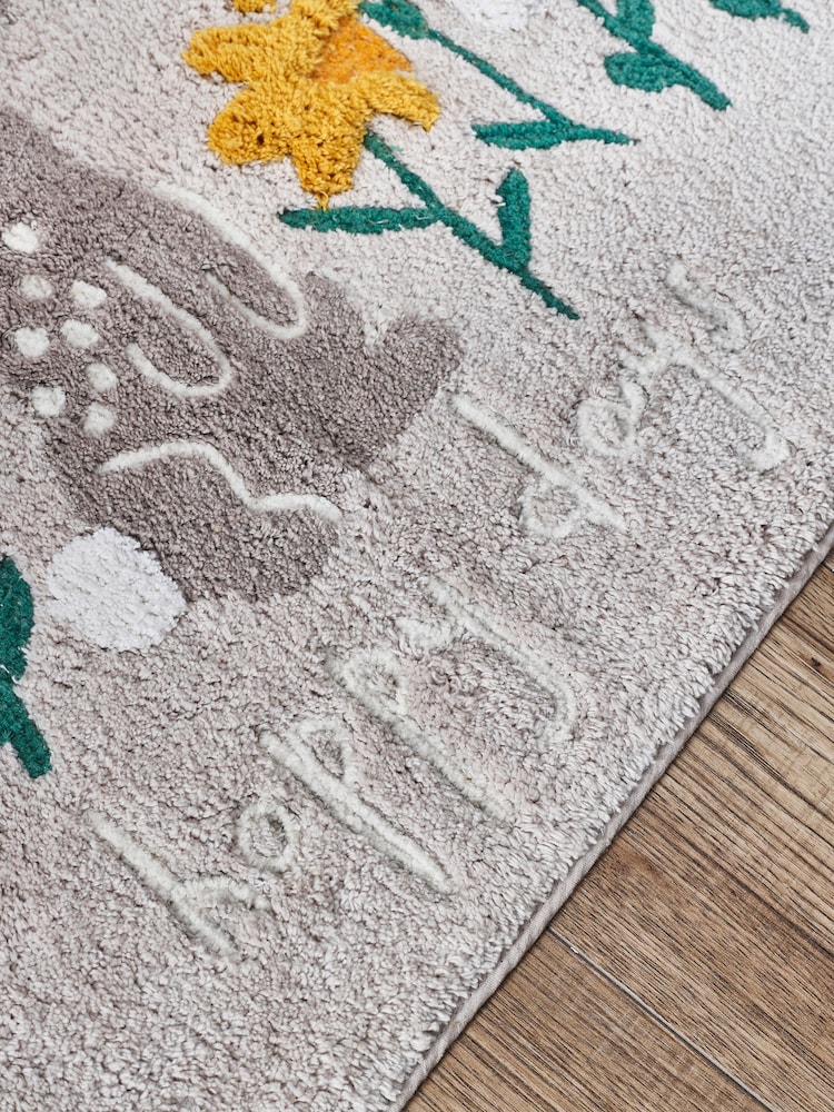 Grey Bunnies 100% Cotton Bath Mat - Image 2 of 3