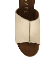 Ravel Cream Leather Wedge Mule Sandals - Image 4 of 4