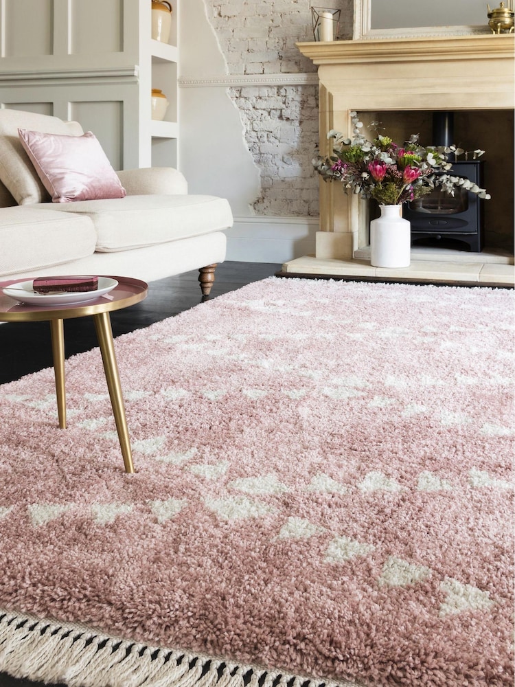 Asiatic Rugs Pink Rocco Flags Ultra Soft Rug - Image 1 of 1