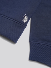 U.S. Polo Assn. Blue Bouclé Appliqué V-Neck Sweatshirt - Image 3 of 3