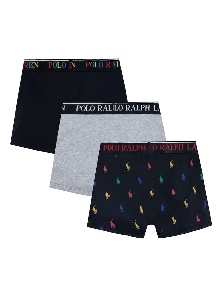 Polo Ralph Lauren Black Cotton Boxer Briefs 3 Pack - Image 2 of 8
