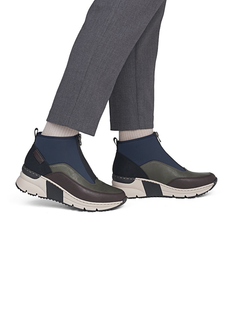 Rieker Green Zipper Boots - Image 1 of 7 Rieker Green Zipper Boots - Image 1 of 7