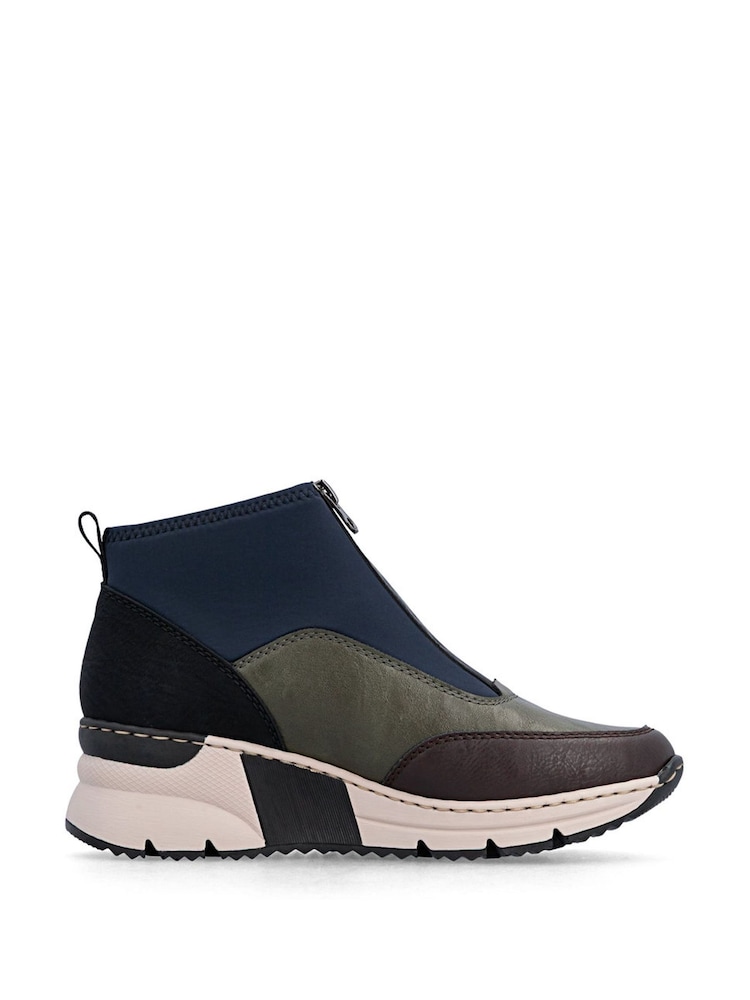 Rieker Green Zipper Boots - Image 2 of 7 Rieker Green Zipper Boots - Image 2 of 7