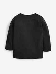 Black/White 5 Pack Long Sleeve T-Shirts (3mths-7yrs) - Image 2 of 7