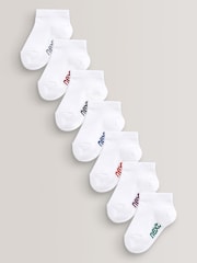 White Rich Trainers Socks 7 Pack - Image 1 of 8