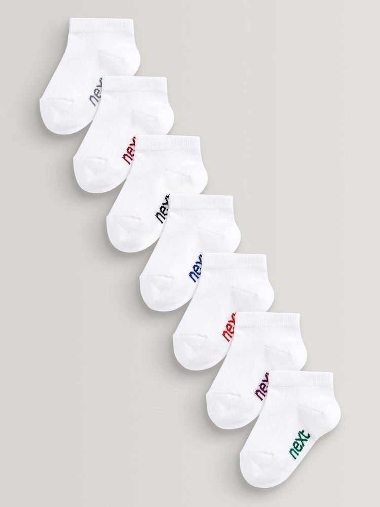 White Rich Trainers Socks 7 Pack - Image 1 of 8