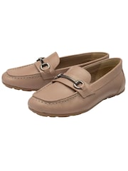 Ravel Nude Leather Driving Shoes Loafers - Image 2 of 4