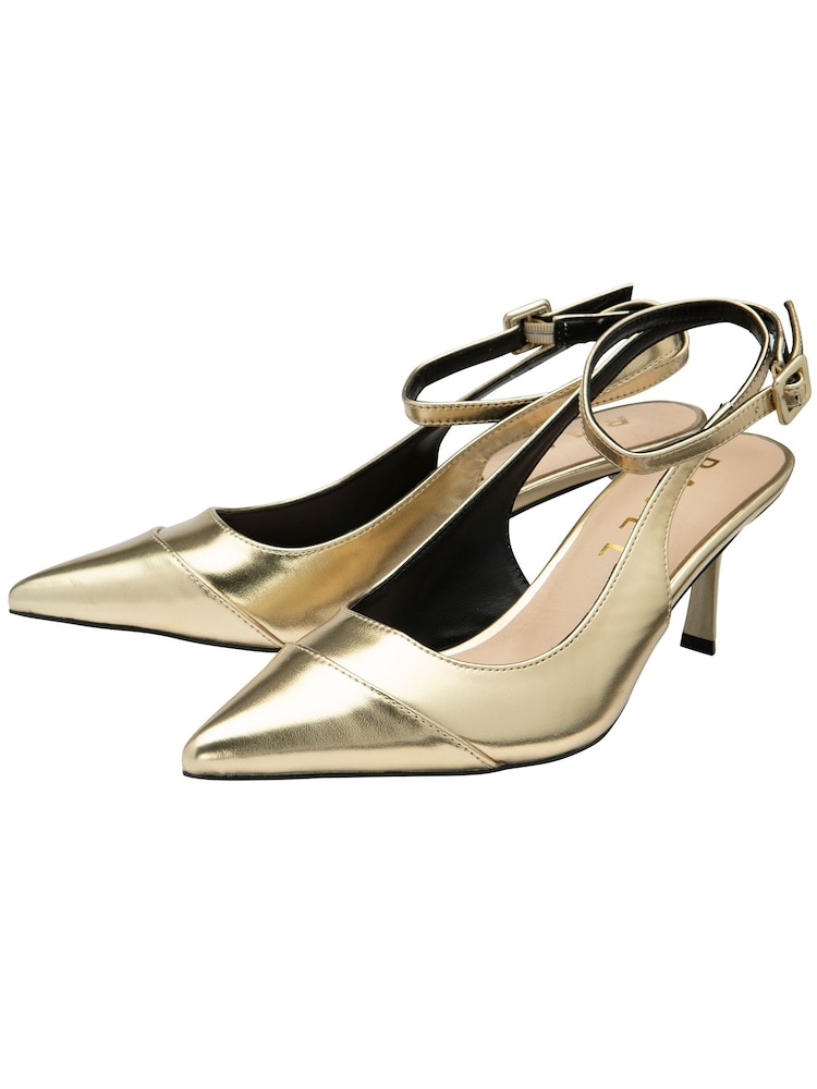 Ravel Gold Pointed Toe Court Shoes - Image 2 of 4