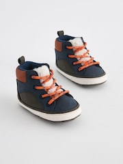 Navy Blue Colourblock Warm Lined Lace-Up Baby Boots (0-24mths) - Image 1 of 5