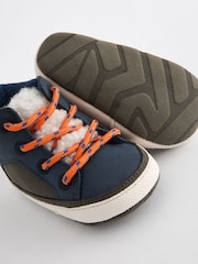 Navy Blue Colourblock Warm Lined Lace-Up Baby Boots (0-24mths) - Image 4 of 5