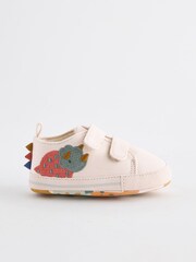 Cream Dinosaur Baby Two Strap Trainers (0-24mths) - Image 2 of 5