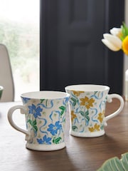 Nina Campbell Floral Set of 2 Fine China Mugs - Image 1 of 1