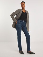 JD Williams Mid Blue Magisculpt Straight Leg Jeans - Image 1 of 1