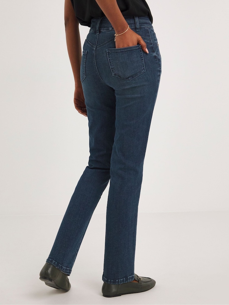 JD Williams Mid Blue Magisculpt Straight Leg Jeans - Image 2 of 4