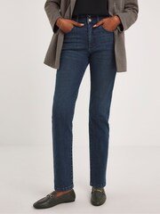 JD Williams Mid Blue Magisculpt Straight Leg Jeans - Image 3 of 4