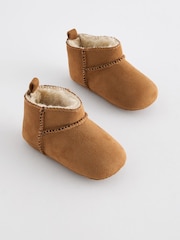 Tan Brown Warm Lined Baby Boots (0-2mths) - Image 3 of 6