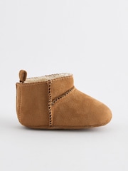 Tan Brown Warm Lined Baby Boots (0-2mths) - Image 4 of 6