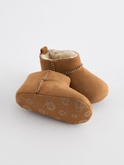Tan Brown Warm Lined Baby Boots (0-2mths) - Image 6 of 6