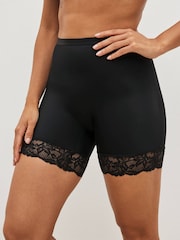 Black / Praline Nude Tummy Control Light Shaping Lace Back Shorts 2 Pack - Image 1 of 6