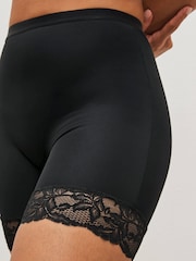 Black / Praline Nude Tummy Control Light Shaping Lace Back Shorts 2 Pack - Image 3 of 6