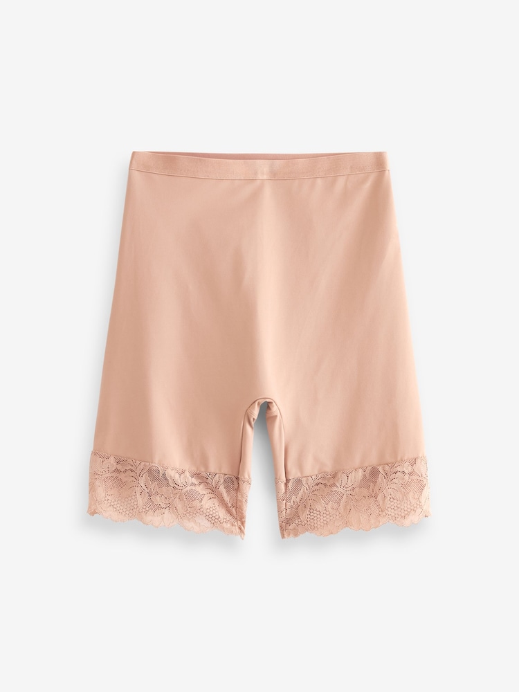 Black / Praline Nude Tummy Control Light Shaping Lace Back Shorts 2 Pack - Image 5 of 6