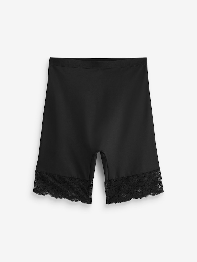 Black / Praline Nude Tummy Control Light Shaping Lace Back Shorts 2 Pack - Image 6 of 6