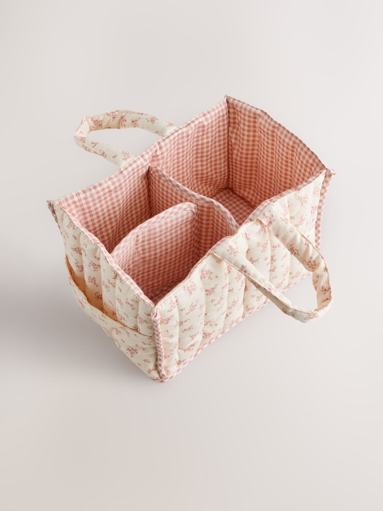 Pink Ditsy Floral Baby Nappy Caddy - Image 6 of 6 Pink Ditsy Floral Baby Nappy Caddy - Image 6 of 6