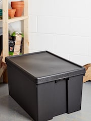 Wham Set of 2 Black Bam 96L Heavy Duty Plastic Recycled Boxes With Lid - Image 2 of 2