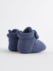 Blue Fleece Cosy Wrap Baby Slipper Boots (0-2mths) - Image 4 of 5