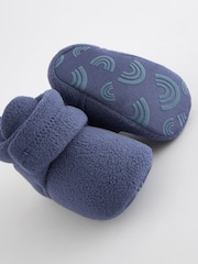 Blue Fleece Cosy Wrap Baby Slipper Boots (0-2mths) - Image 5 of 5