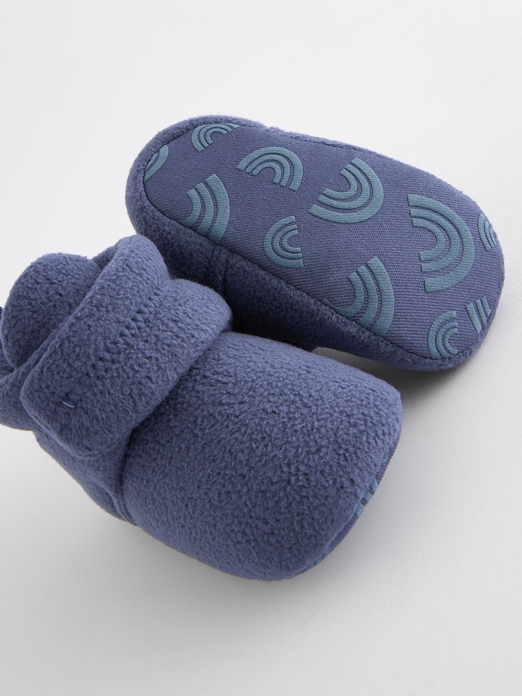 Blue Fleece Cosy Wrap Baby Slipper Boots (0-2mths) - Image 5 of 5