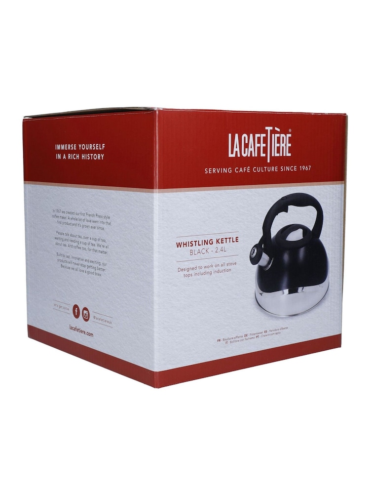 La Cafetière Black Stainless Steel 2.1L Whistling Kettle - Image 5 of 5 La Cafetière Black Stainless Steel 2.1L Whistling Kettle - Image 5 of 5