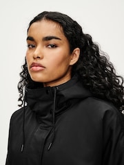Black Short Padded Raincoat - Image 5 of 10