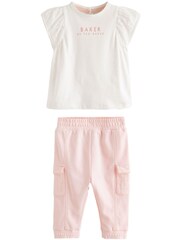 Baker by Ted Baker Frilled T-Shirt and Cargo Trouser Set - Image 5 of 8