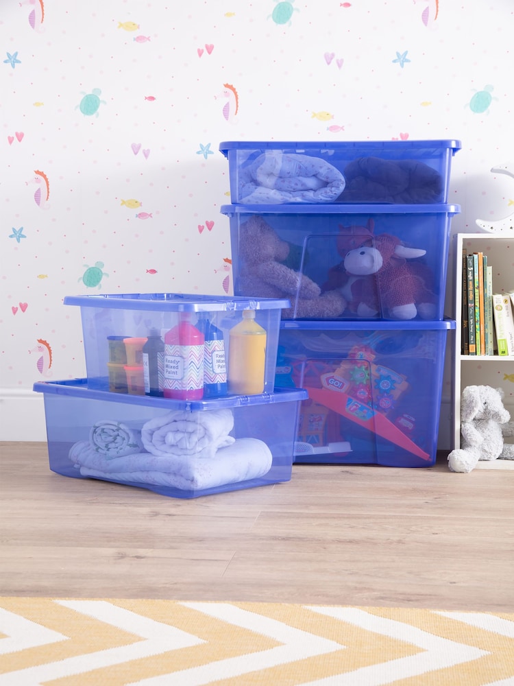 Wham 5 Piece Blue Crystal Multisize Storage Boxes - Image 2 of 4