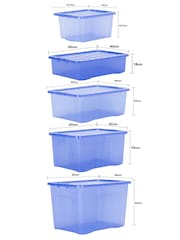 Wham 5 Piece Blue Crystal Multisize Storage Boxes - Image 5 of 5
