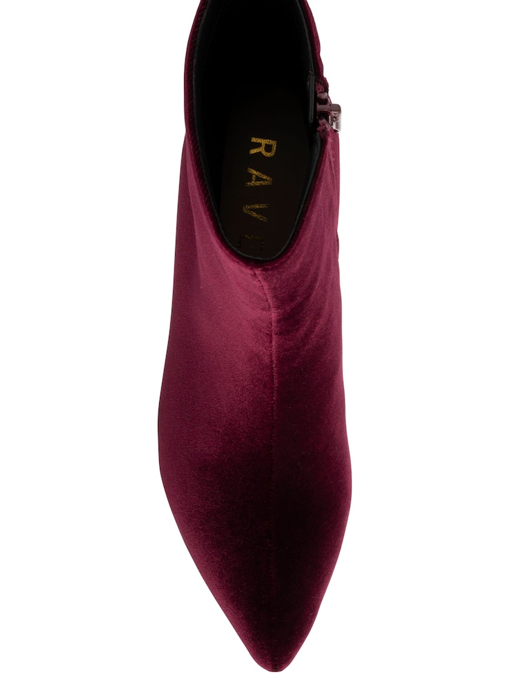Ravel Red Velvet Stiletto Heel Ankle Boots - Image 4 of 4 Ravel Red Velvet Stiletto Heel Ankle Boots - Image 4 of 4