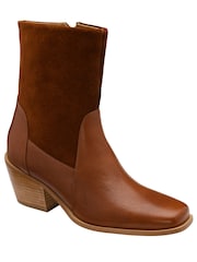 Ravel Teak Brown Suede & Leather Ankle Boots - Image 1 of 4