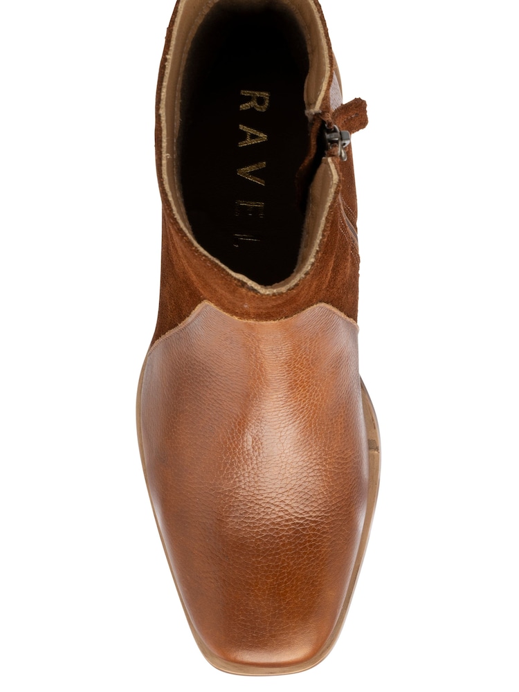 Ravel Teak Brown Suede & Leather Ankle Boots - Image 4 of 4 Ravel Teak Brown Suede & Leather Ankle Boots - Image 4 of 4