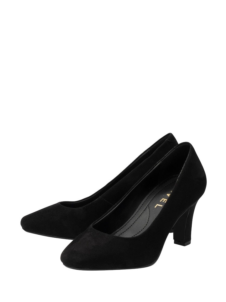 Ravel Black Suede Block-Heel Court Shoes - Image 2 of 4