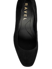 Ravel Black Suede Block-Heel Court Shoes - Image 4 of 4