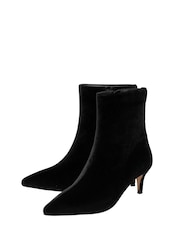 Negro - Botines de tacón de aguja de terciopelo de Ravel - Imagen 2 de 4