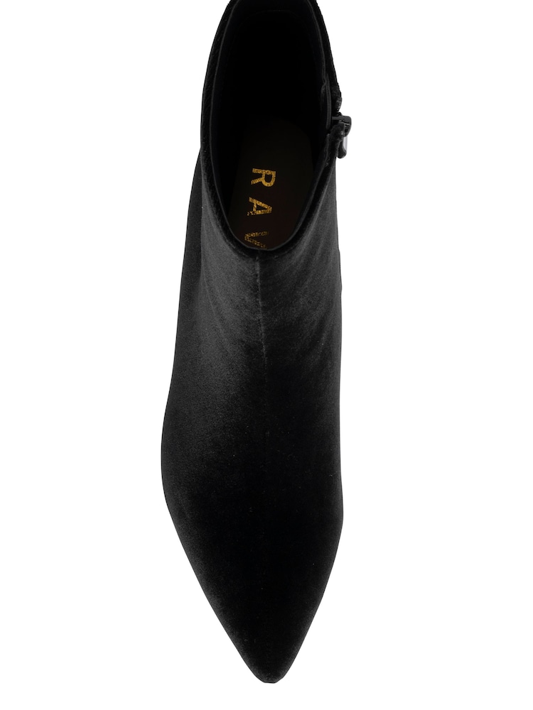 Negro - Botines de tacón de aguja de terciopelo de Ravel - Imagen 4 de 4