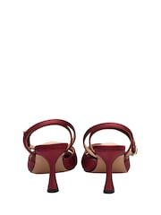 Ravel Red Satin & Diamante Heeled Sandals - Image 3 of 4