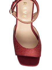 Ravel Red Satin & Diamante Heeled Sandals - Image 4 of 4