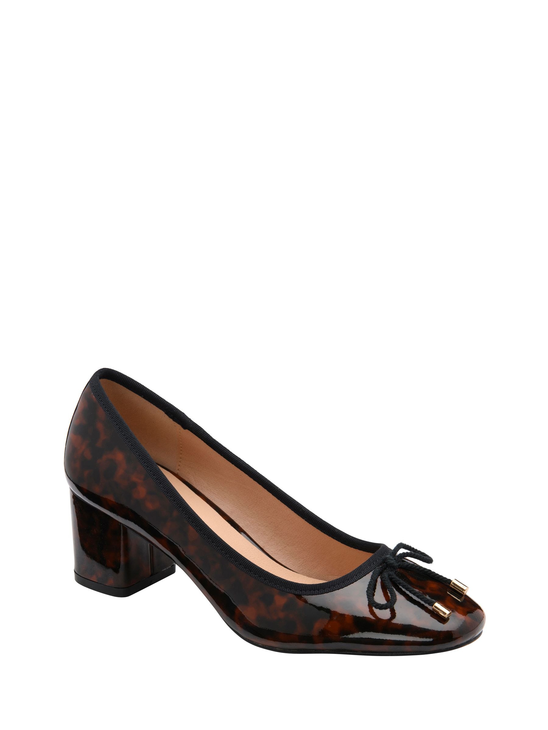 Ravel Women's Tortoiseshell 'Darton' Block-Heel Court Shoes | Size: 3 - Image 5