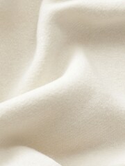 self. Ecru White Cotton Blend Cuffed Joggers - Image 8 of 8