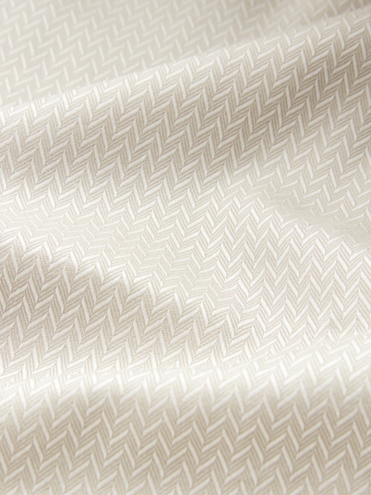 Neutral Brown Slim Fit Trimmed Formal Short Sleeve Shirt - Image 7 of 7